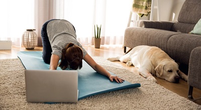 woman doing yoga